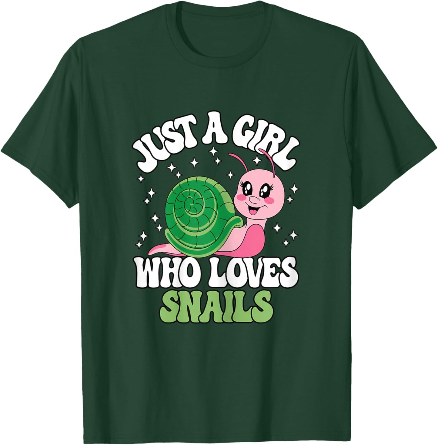 Just A Girl Who Loves Snails Cute Animal Girls Kids T-Shirt - T-Shirt | Forest