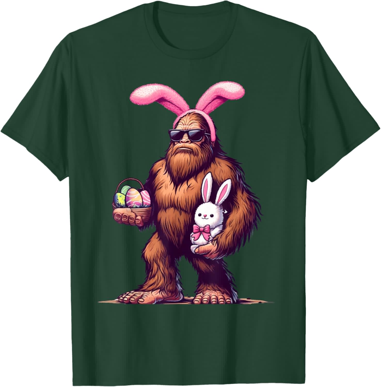 Bigfoot Bunny Easter Day Sasquatch Boys Men Funny Costume T-Shirt - T-Shirt | Forest