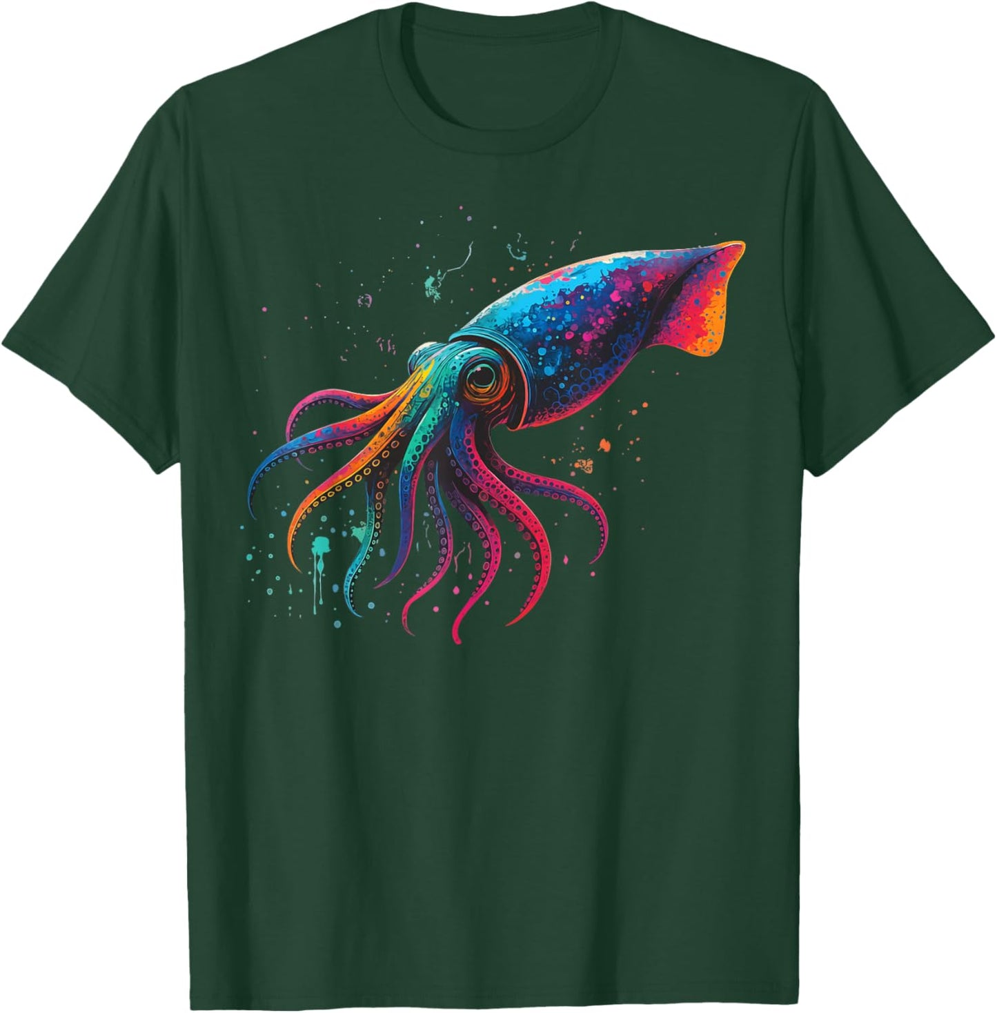 Squid Colorful Ocean T-Shirt - T-Shirt | Forest