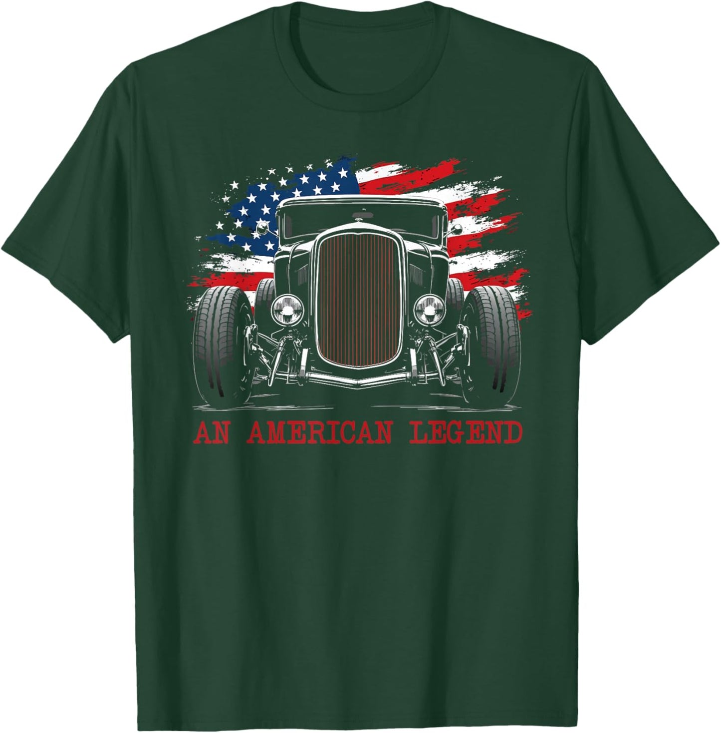 an American Legend Deuce Coupe 1932 Classic Hot Rod Grill T-Shirt - T-Shirt | Forest