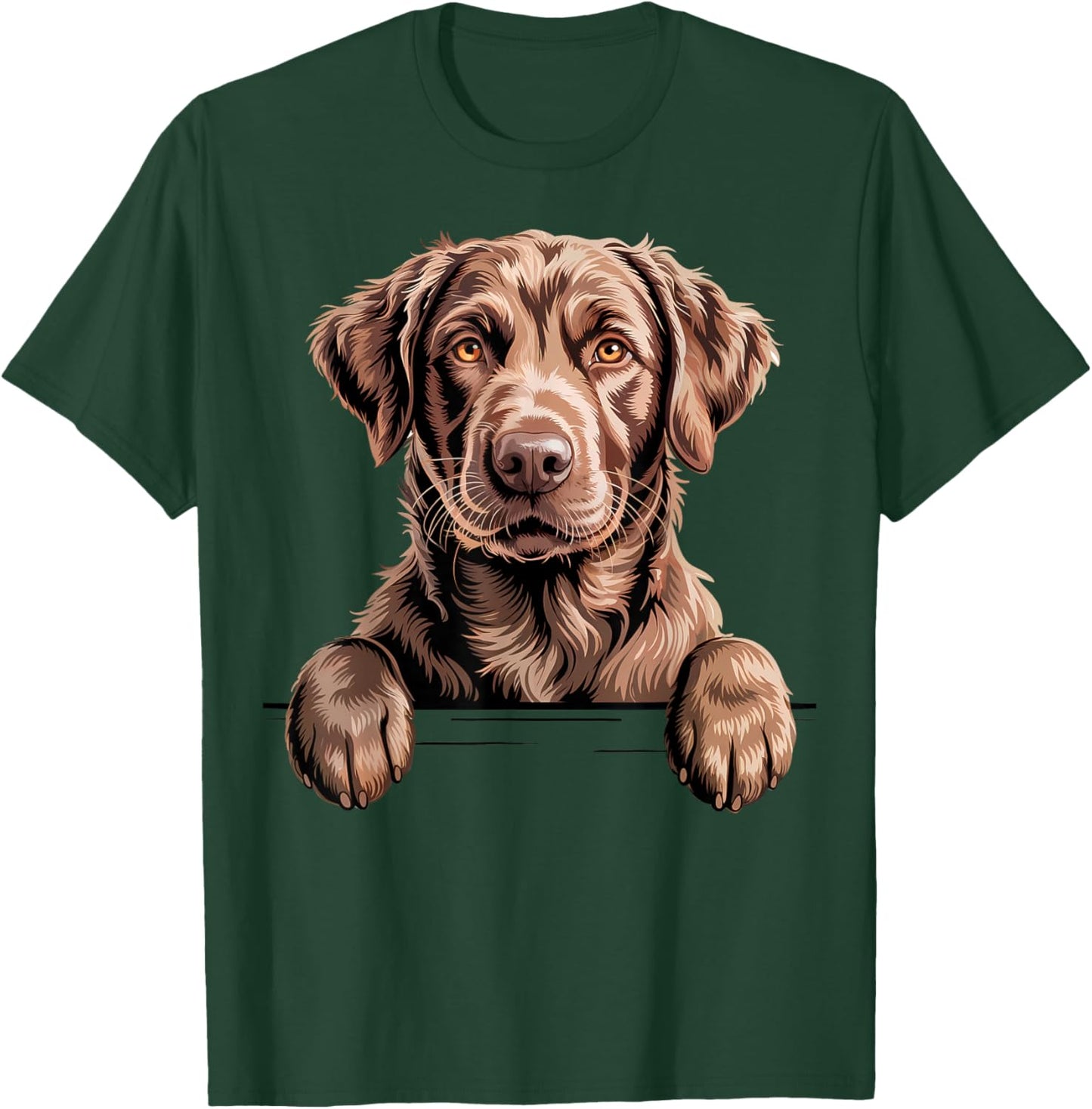 Chesapeake Bay Retriever Funny Peeking Chessie Dog Lover T-Shirt - T-Shirt | Forest
