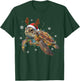 Sea Turtle Christmas Lights Funny Santa Hat Gifts Men Women T-Shirt - T-Shirt | Forest