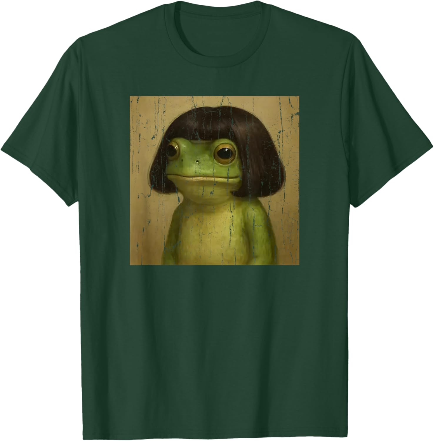 Frog Face with Bob Haircut Meme T-Shirt - T-Shirt | Forest