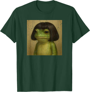 Frog Face with Bob Haircut Meme T-Shirt - T-Shirt | Forest
