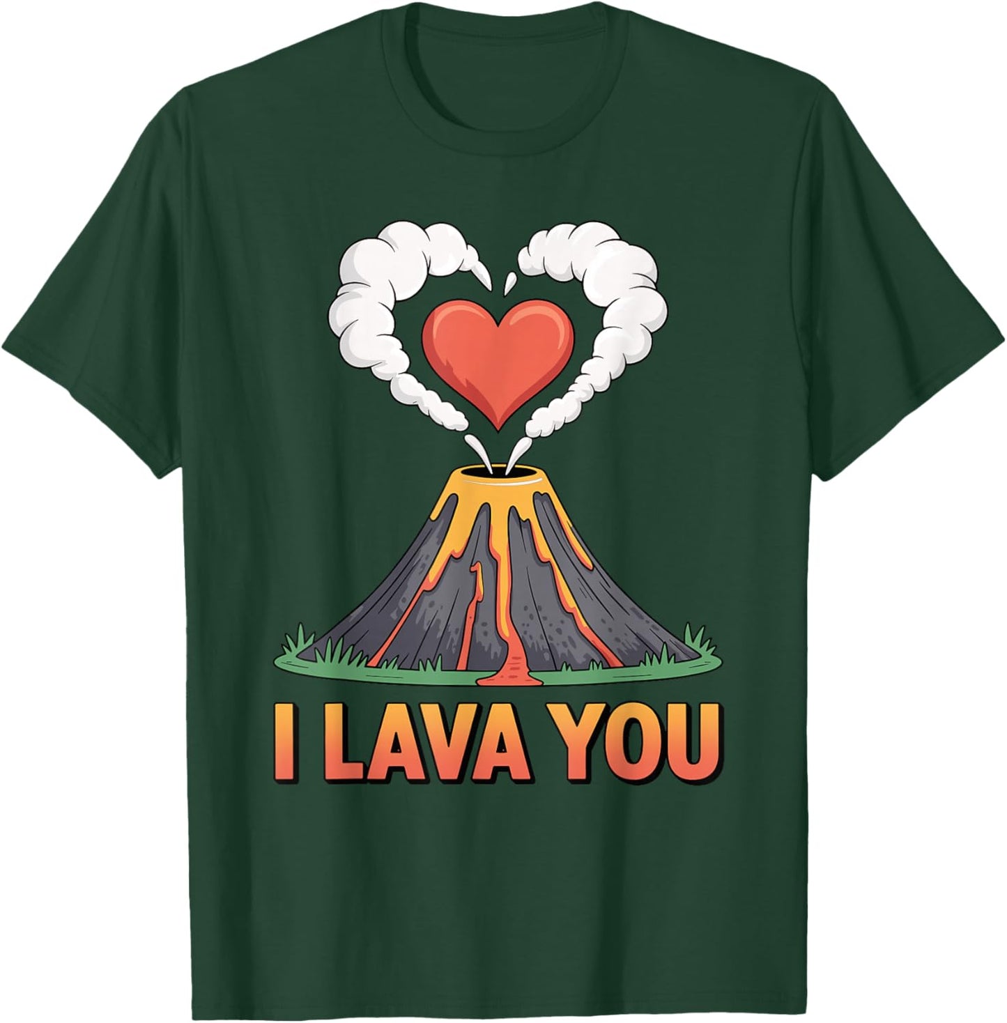 I Lava You Volcano Heart Eruption Love Valentines Day T-Shirt - T-Shirt | Forest