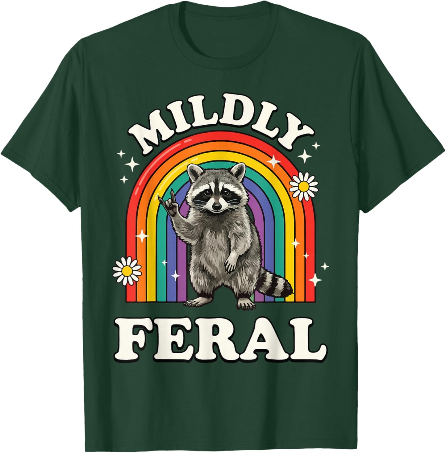 Mildly Feral Raccoon T-Shirt - T-Shirt | Forest