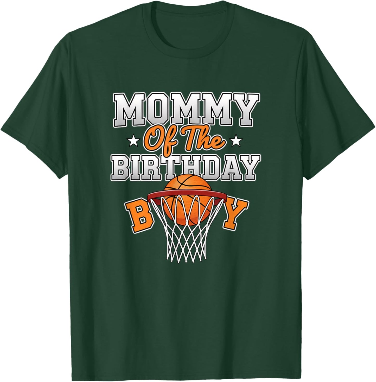 Mythical & Prehistoric Mommy of The Birthday Boy Basketball T-Shirt - T-Shirt | Forest