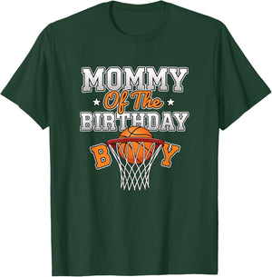 Mythical & Prehistoric Mommy of The Birthday Boy Basketball T-Shirt - T-Shirt | Forest