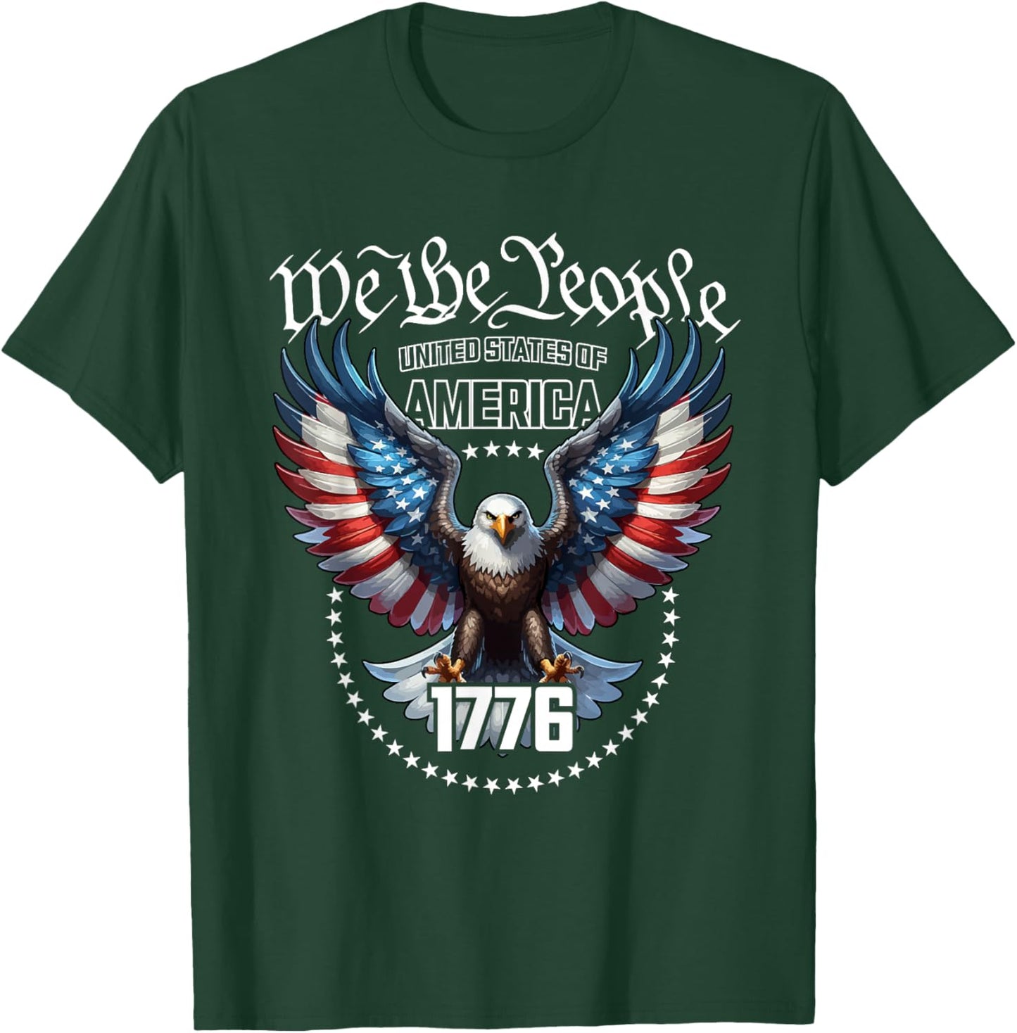 USA Patriotic American Flag Theme Eagle Design T-Shirt - T-Shirt | Forest