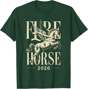 Fire Horse Mythical Creature Year of The Horse 2026 Chinese T-Shirt - T-Shirt | Forest
