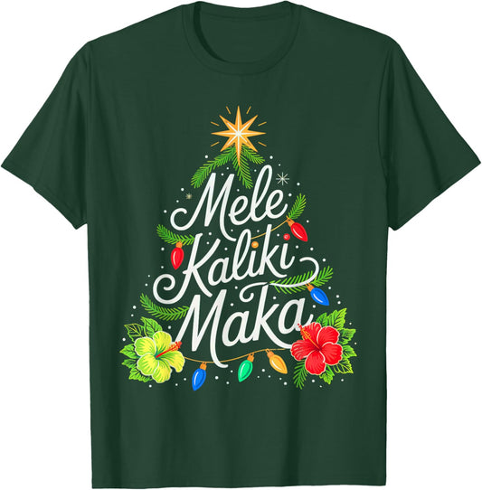 Mele Kalikimaka Christmas Hawaiian Santa T-Shirt - T-Shirt | Forest