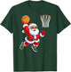 Christmas Santa Playing Basketball Boys Men Xmas Pajamas T-Shirt - T-Shirt | Forest