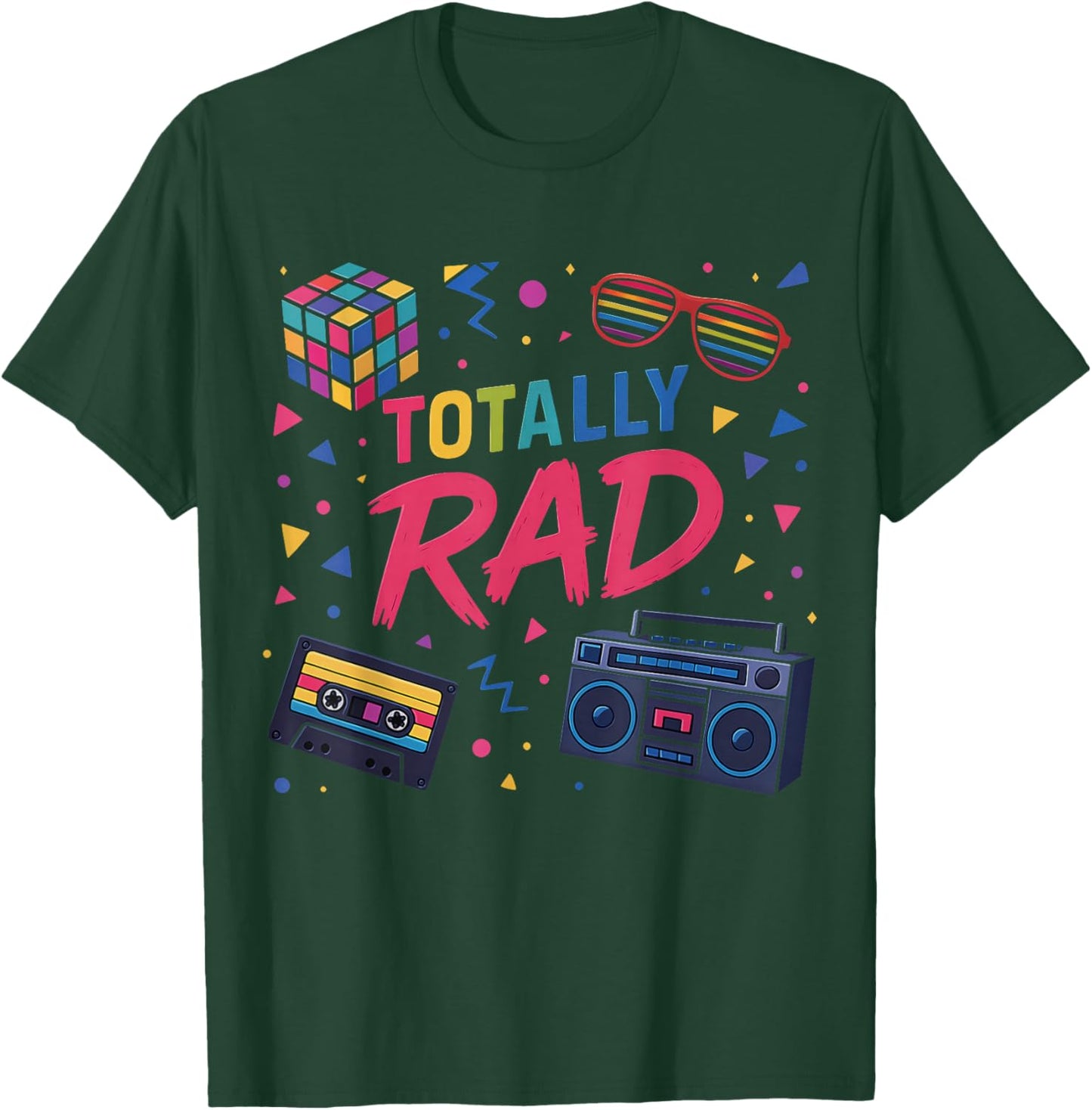 Retro 80s Totally Rad Vibe Classic Fun Party Throwback T-Shirt - T-Shirt | Forest