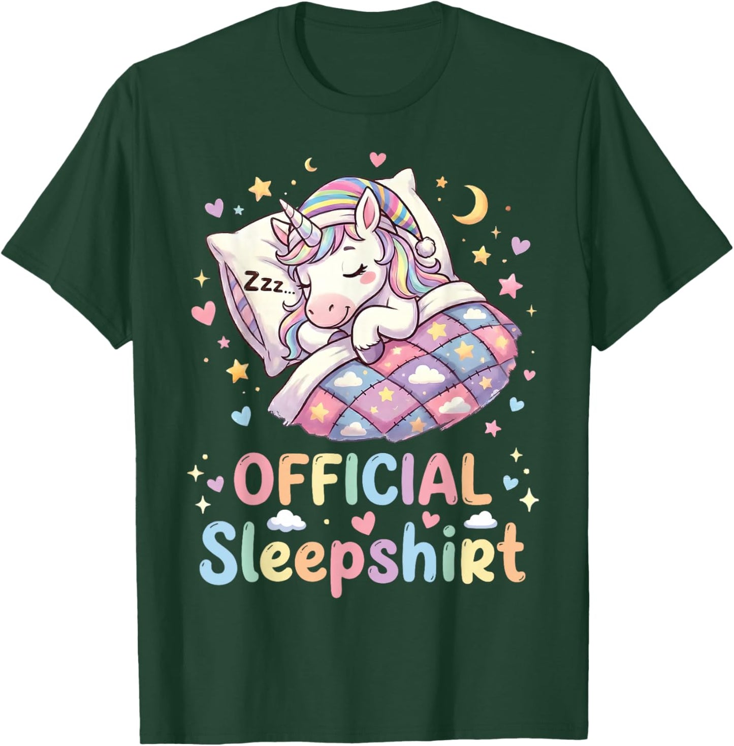 Sleeping Unicorn Official Sleepshirt Sleepwear Pajama Gown T-Shirt - T-Shirt | Forest