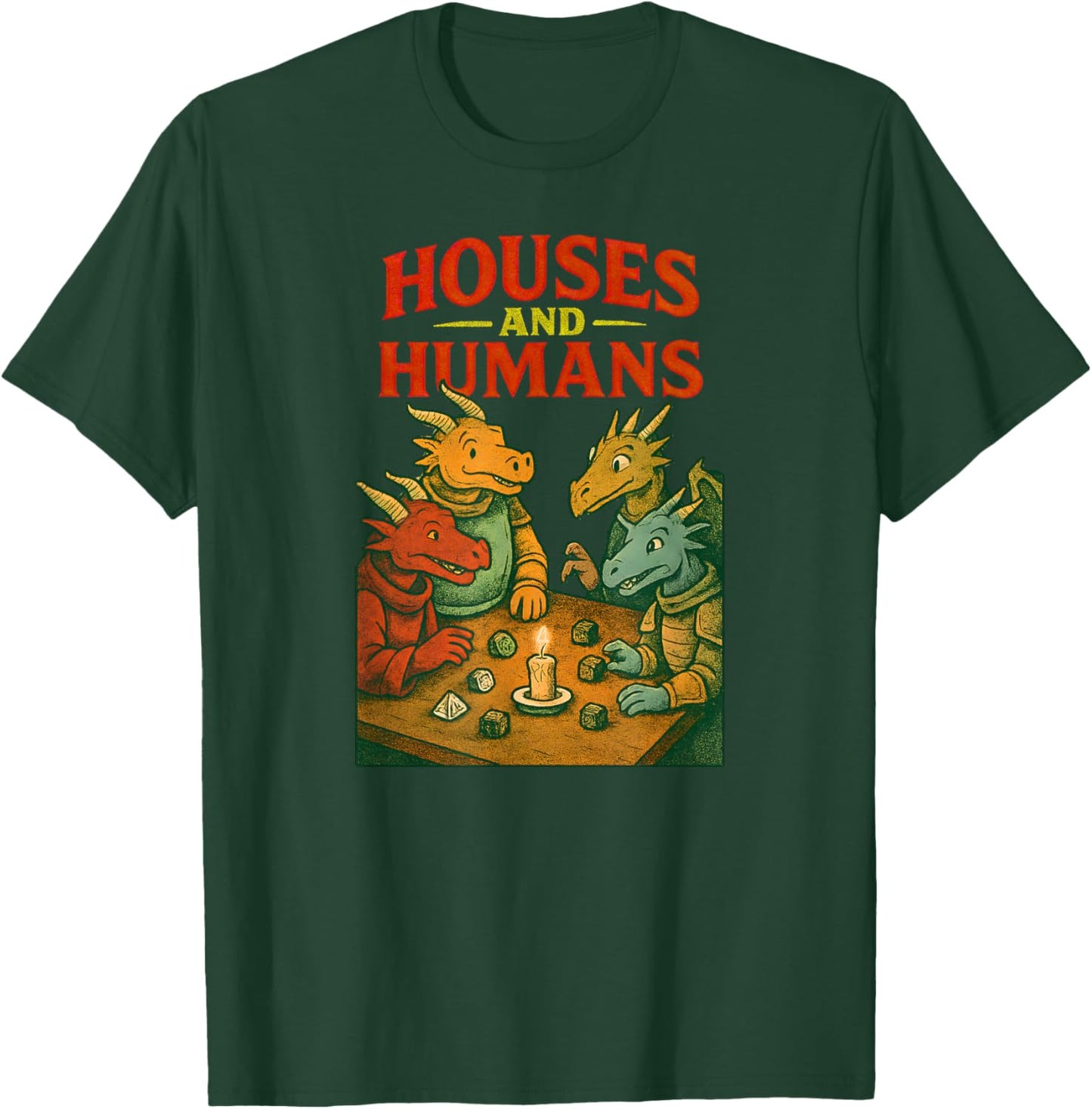 Houses and Humans Gaming Funny RPG Gamer Men Boys Kids T-Shirt - T-Shirt | Forest