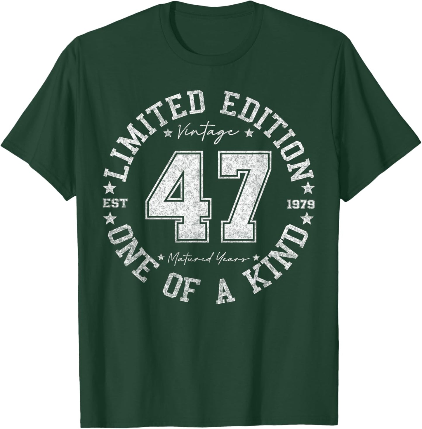47 Year Old Gifts Vintage 1979 Limited Edition 47th Birthday T-Shirt - T-Shirt | Forest