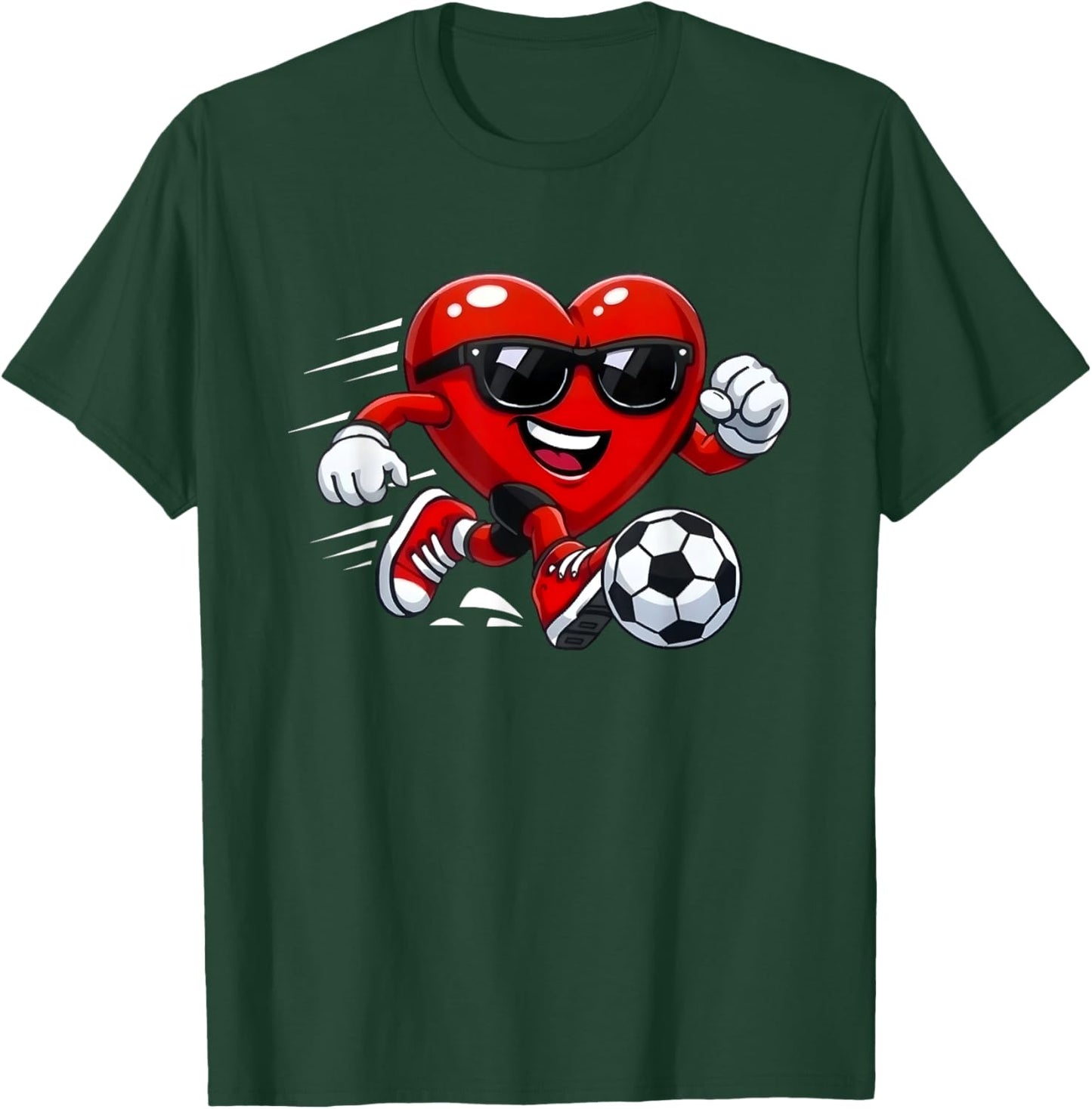 Valentine Soccer Heart Drip Sport Love Valentines Day Boys T-Shirt - T-Shirt | Forest