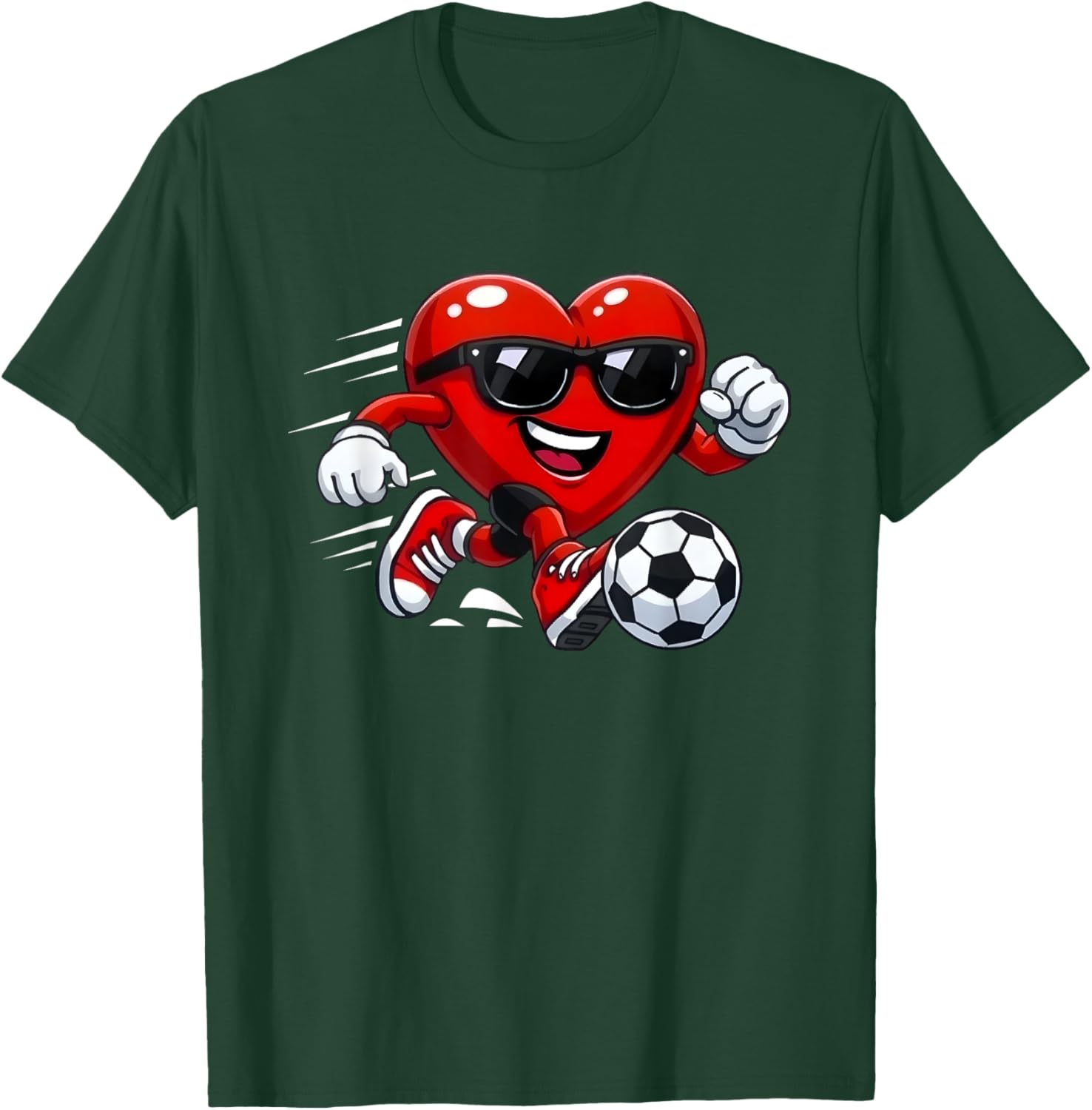 Valentine Soccer Heart Drip Sport Love Valentines Day Boys T-Shirt - T-Shirt | Forest