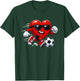 Valentine Soccer Heart Drip Sport Love Valentines Day Boys T-Shirt - T-Shirt | Forest