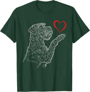 Schnauzer Lover Dog Art Holding Heart Valentines T-Shirt - T-Shirt | Forest