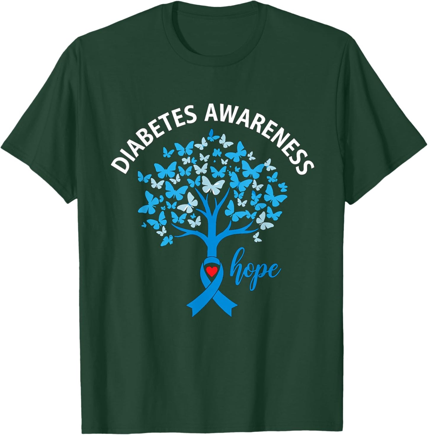 Diabetes Awareness Month Hope Ribbon for Type 1 Type 2 T-Shirt - T-Shirt | Forest