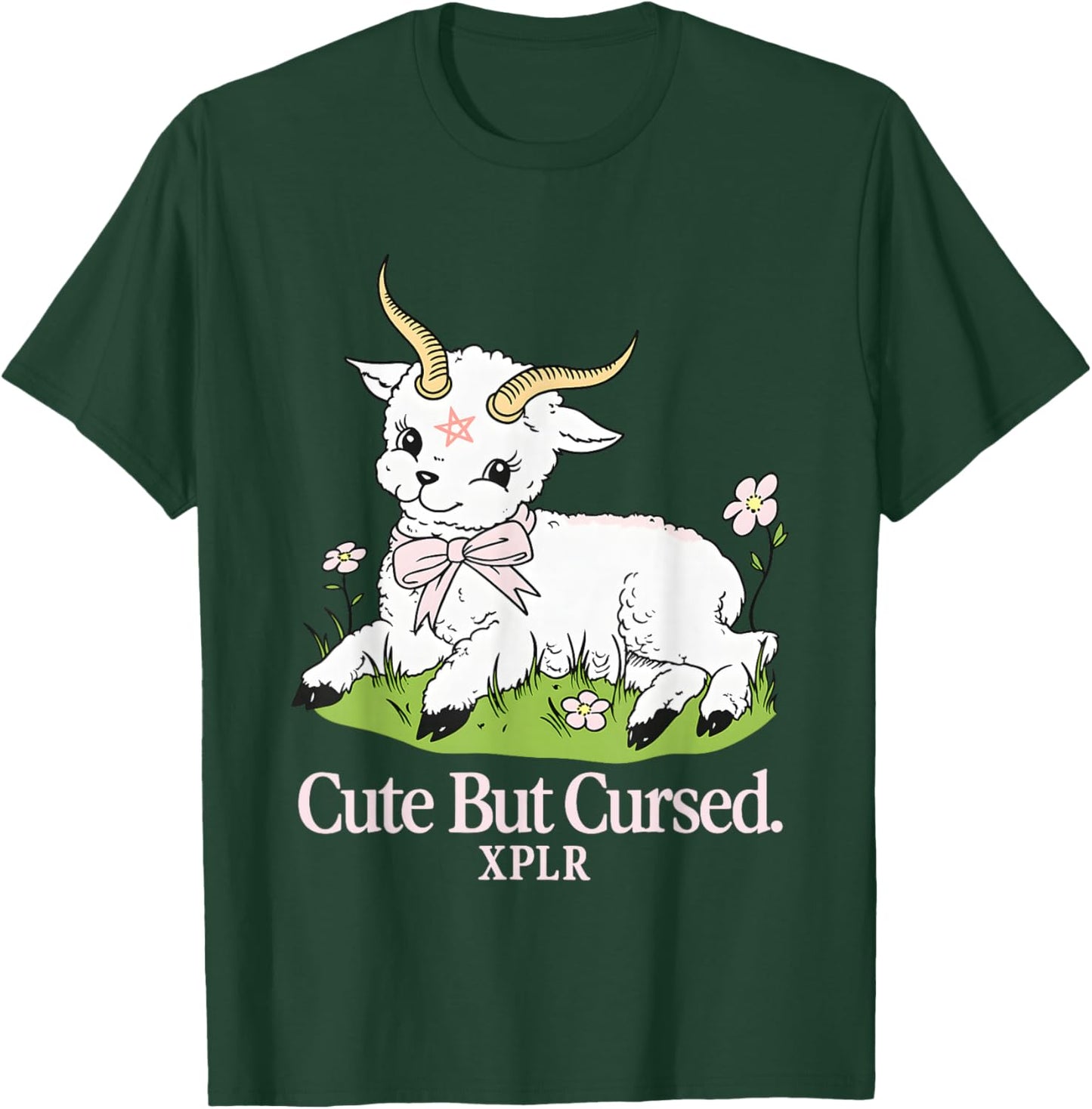 Cute But Cursed Puffer Sheep Halloween T-Shirt - T-Shirt | Forest