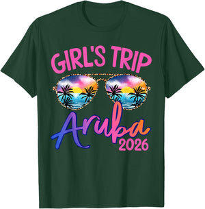 Girls Trip Aruba 2026 Weekend Vacation Beach Group T-Shirt - T-Shirt | Forest