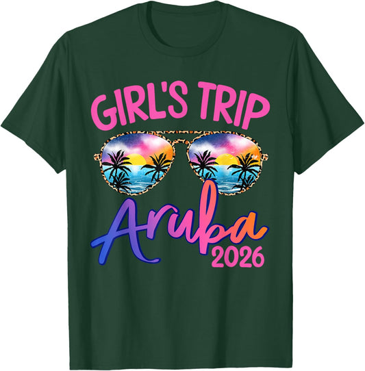 Girls Trip Aruba 2026 Weekend Vacation Beach Group T-Shirt - T-Shirt | Forest