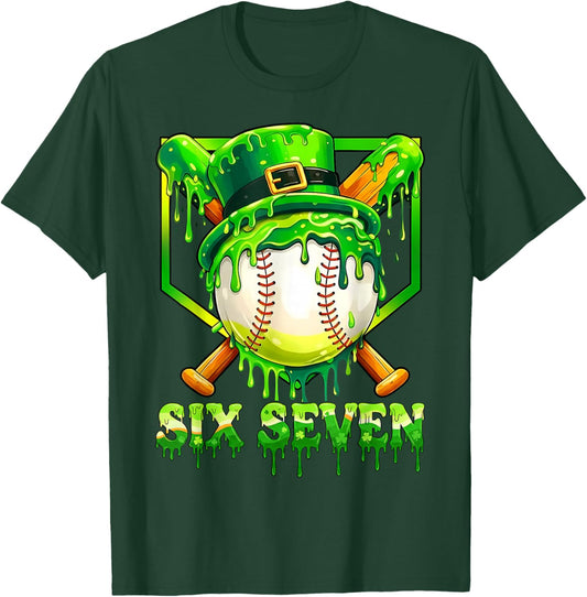 67 St Patricks Day Six Seven Meme 6-7 Baseball Men Boys Kids T-Shirt - T-Shirt | Forest