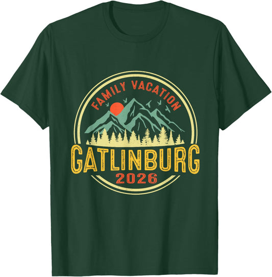 Smoky Mountains Gatlinburg Family Trip Vacay 2026 T-Shirt - T-Shirt | Forest
