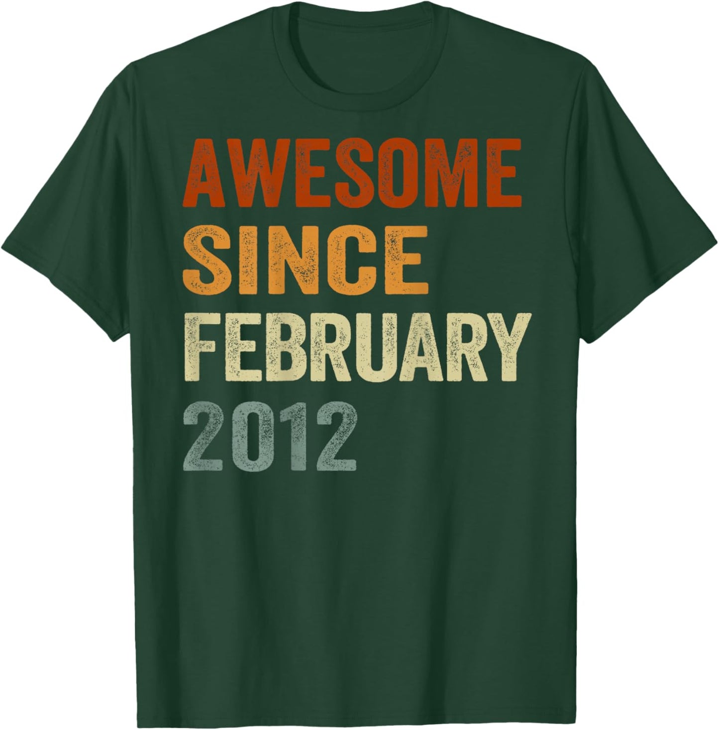 (ON Back) Retro February 2012 14 Years Old 14th Birthday T-Shirt - T-Shirt | Forest