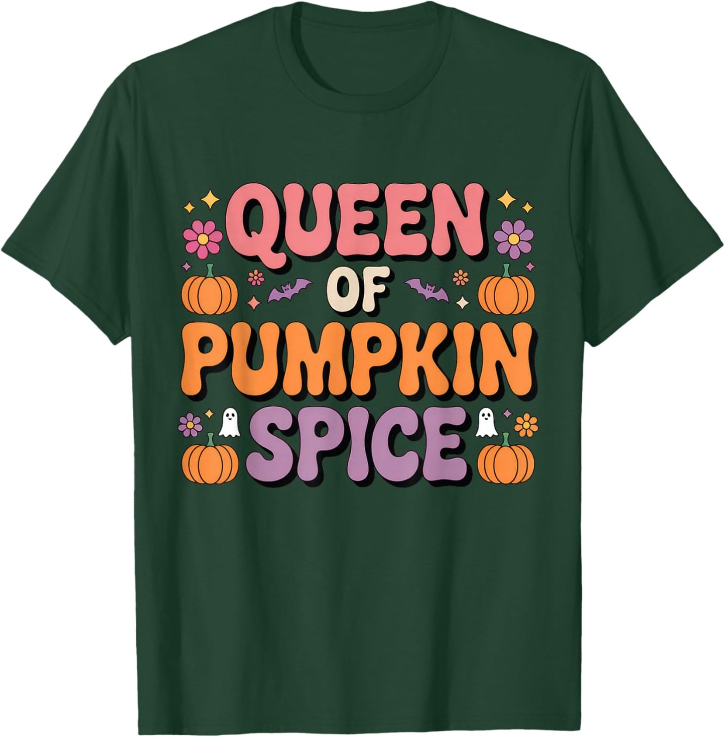 Queen of Pumpkin Spice Cute Fall Autumn Season Coffee T-Shirt - T-Shirt | Forest