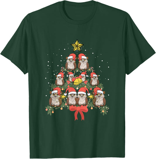 Owl Xmas Tree Ornaments Cute Bird Lover Funny Christmas Owl T-Shirt - T-Shirt | Forest