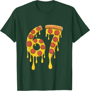 Six Seven 67 Meme Funny Dripping Pizza T-Shirt - T-Shirt | Forest