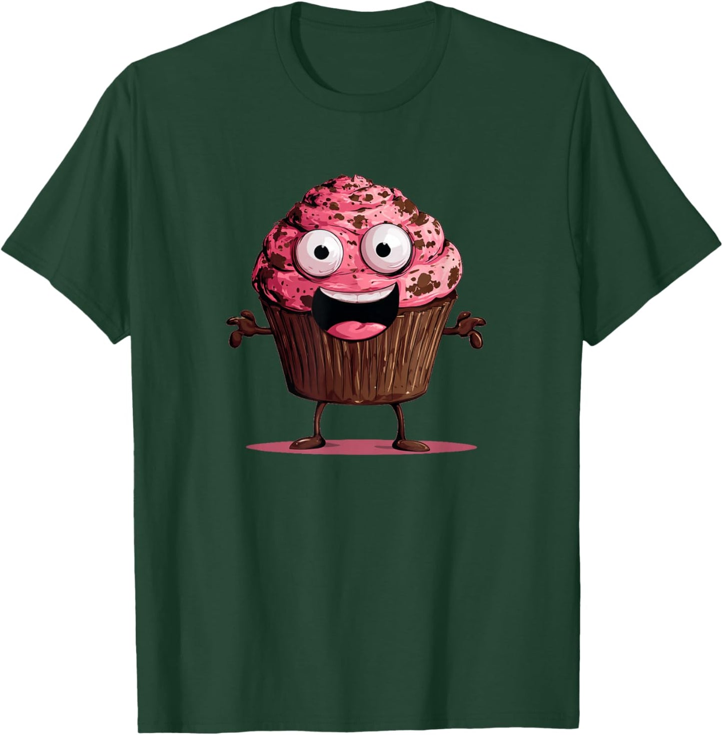 Funny Pink Muffin Face for Cupcakes and Muffins Lovers T-Shirt - T-Shirt | Forest