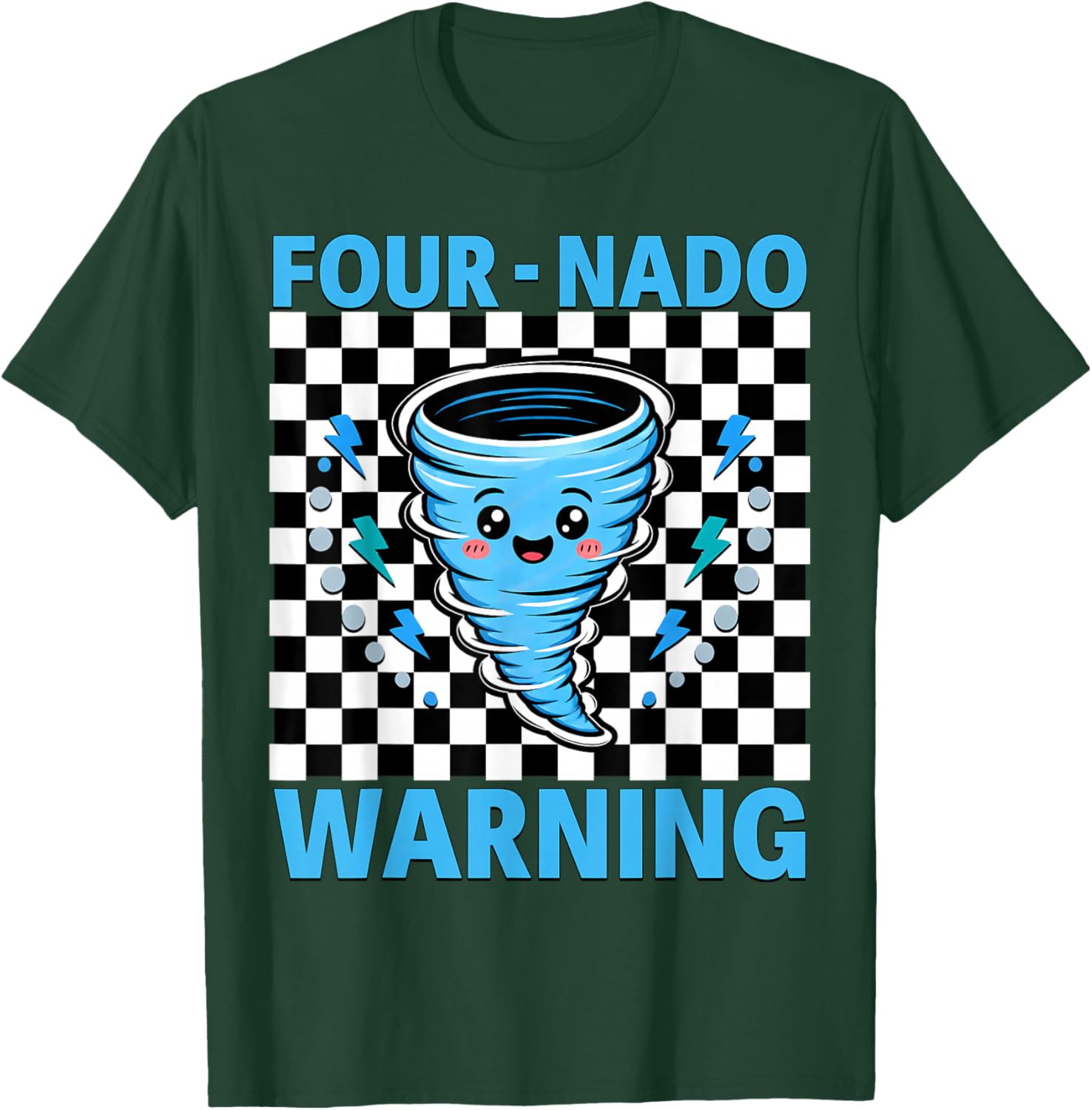 Four Nado Warning 4th Birthday 4 Years Old Kids Boys Girls T-Shirt - T-Shirt | Forest