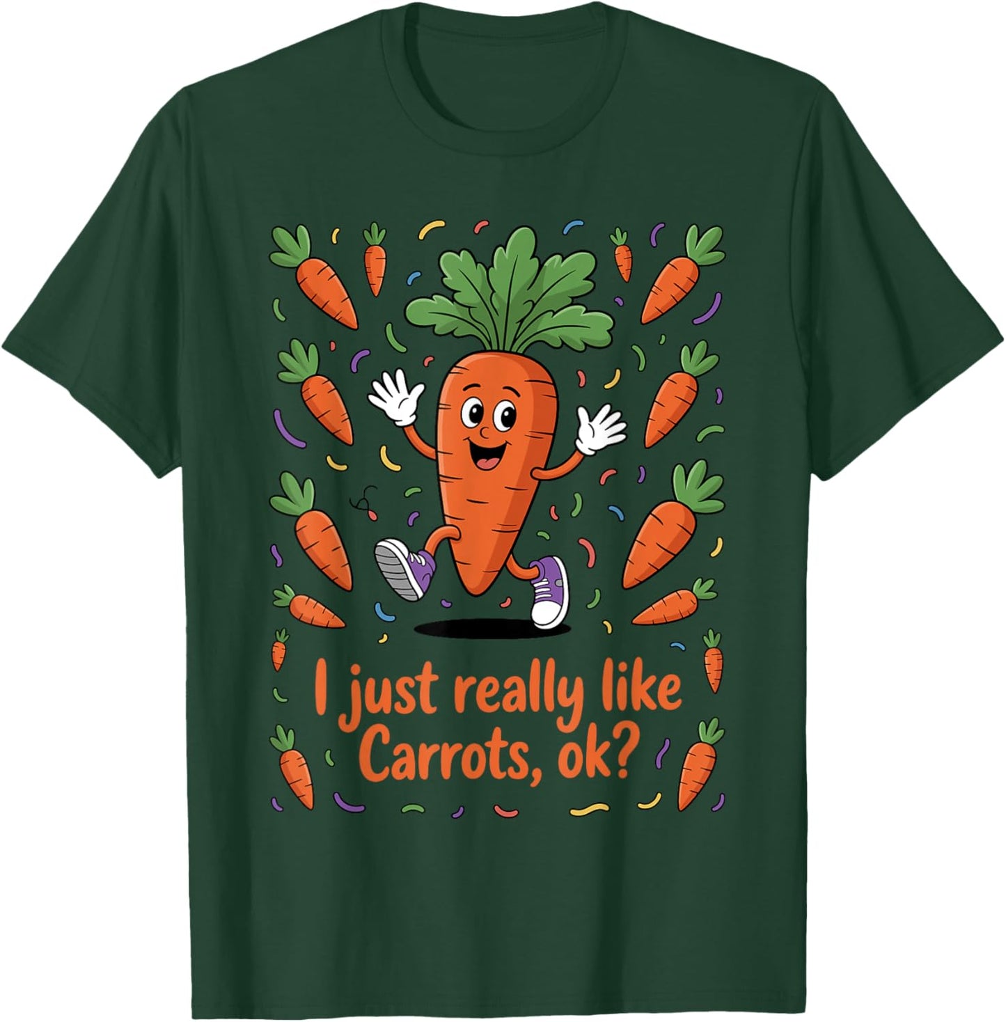 Funny Carrot Art Women Kids Vegetable Carrot Lover T-Shirt - T-Shirt | Forest