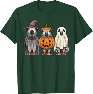 Spooky Ghost African Grey Parrot Lover Pumpkin Halloween T-Shirt - T-Shirt | Forest
