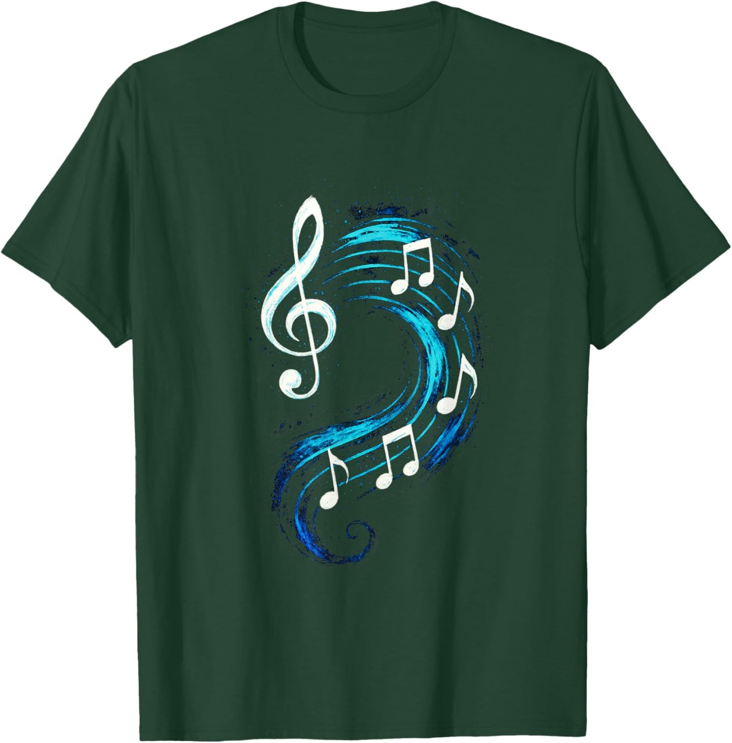 Treble Clef Wave - Music Notes Love Art T-Shirt - T-Shirt | Forest