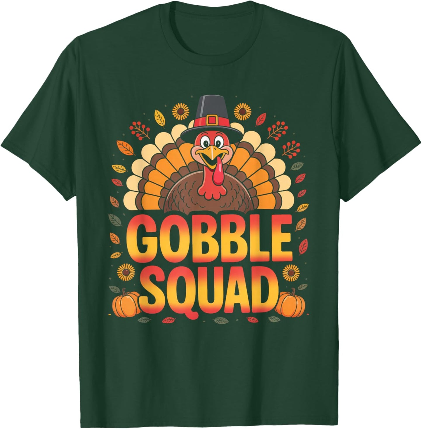 Gobble Squad Turkey Design Cafeteria Gobble Squad Turkey T-Shirt - T-Shirt | Forest