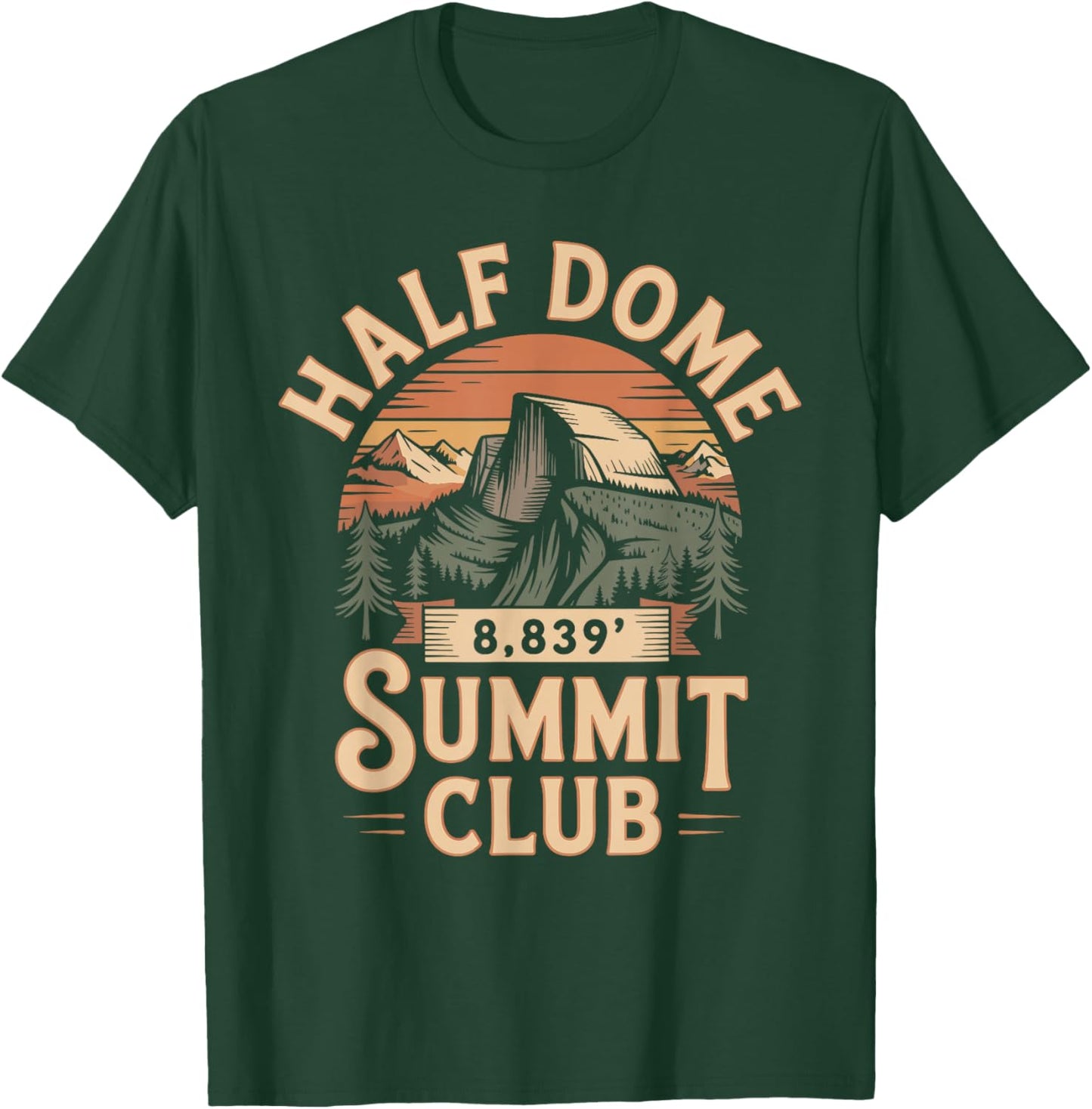 Half Dome Summit Club Shirt Hiking T-Shirt - T-Shirt | Forest