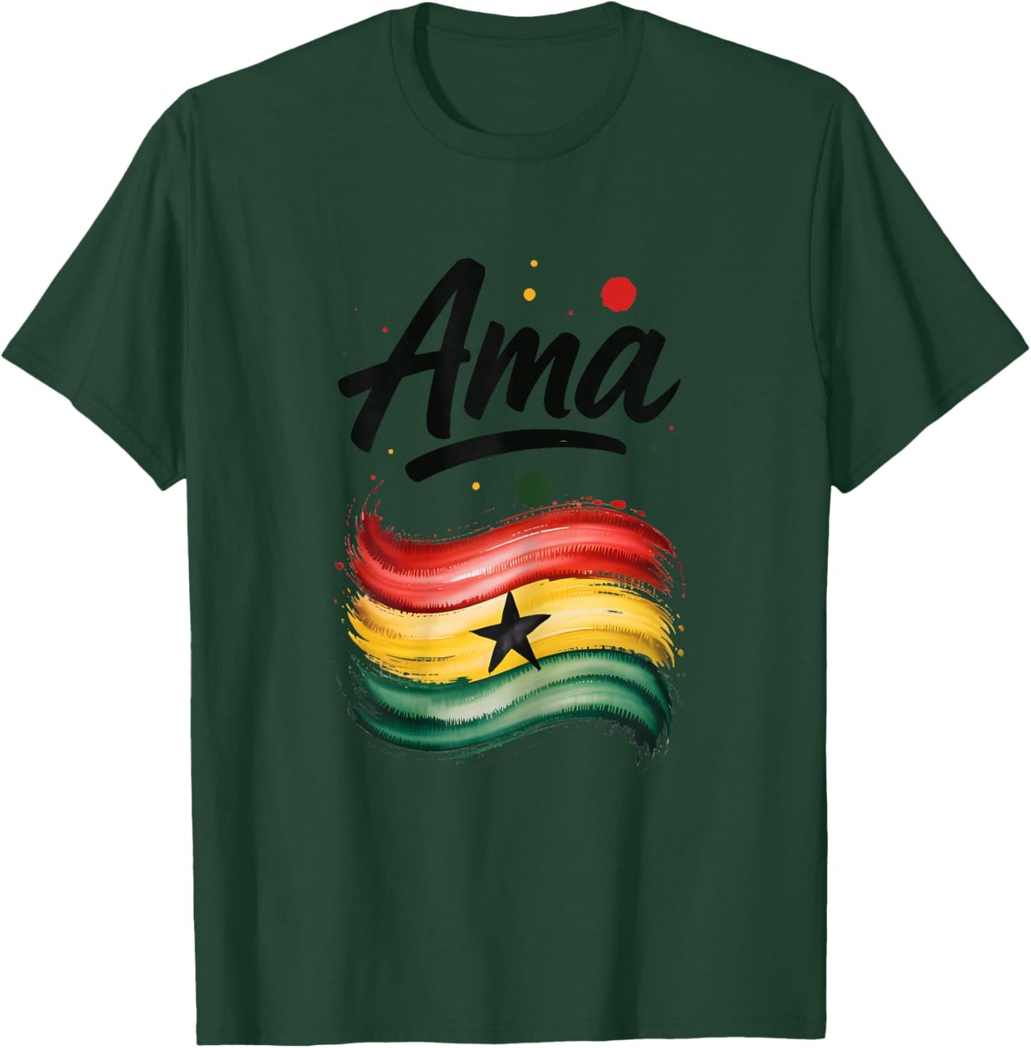 AMA Ghana Flag Ghanaian Name Birthday Gift T-Shirt - T-Shirt | Forest