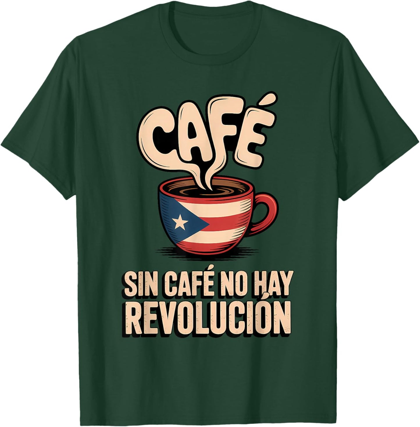 Puerto Rico Coffee Funny Boricua Humor Pride T-Shirt - T-Shirt | Forest