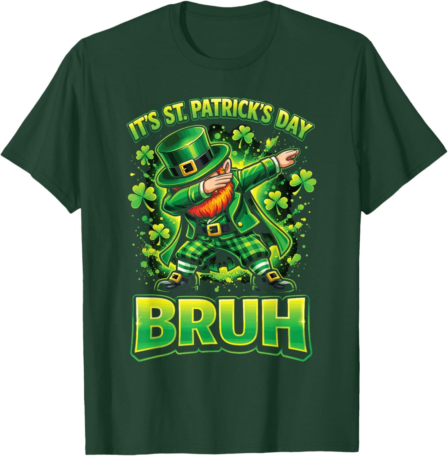 St Patricks Day Bruh for Boys Kids Funny Leprechaun T-Shirt - T-Shirt | Forest