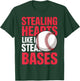 Kids Stealing Hearts Like I Steal Bases Cute Baseball Boys T-Shirt - T-Shirt | Forest