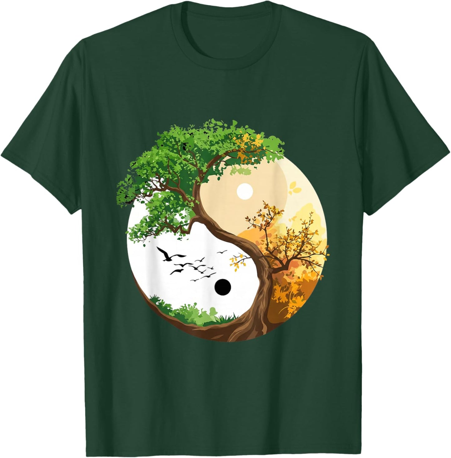 Yoga Chakra Tree of Life Hatha Wrinkled Hippoe T-Shirt - T-Shirt | Forest