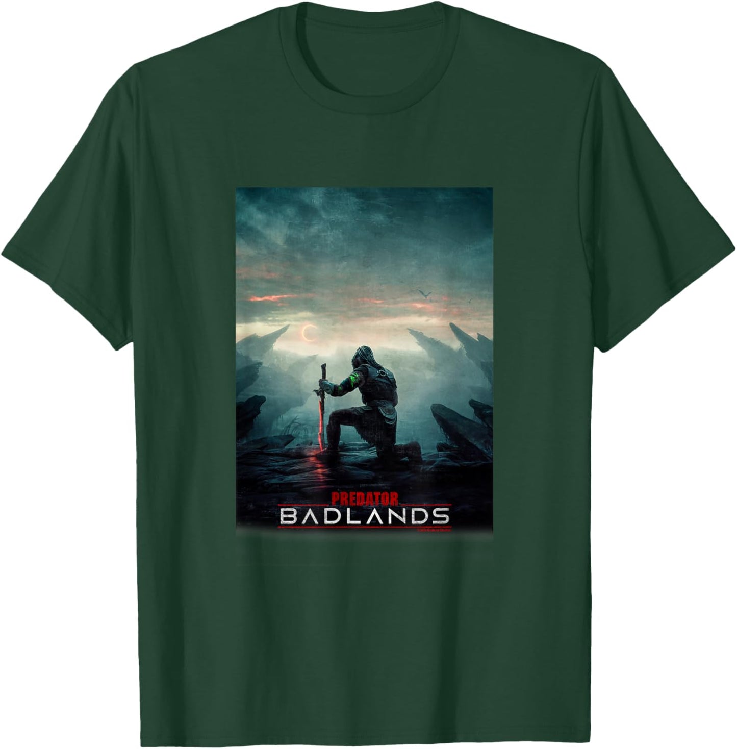 Predator: Badlands Kneeling Warrior Epic Poster T-Shirt - T-Shirt | Forest