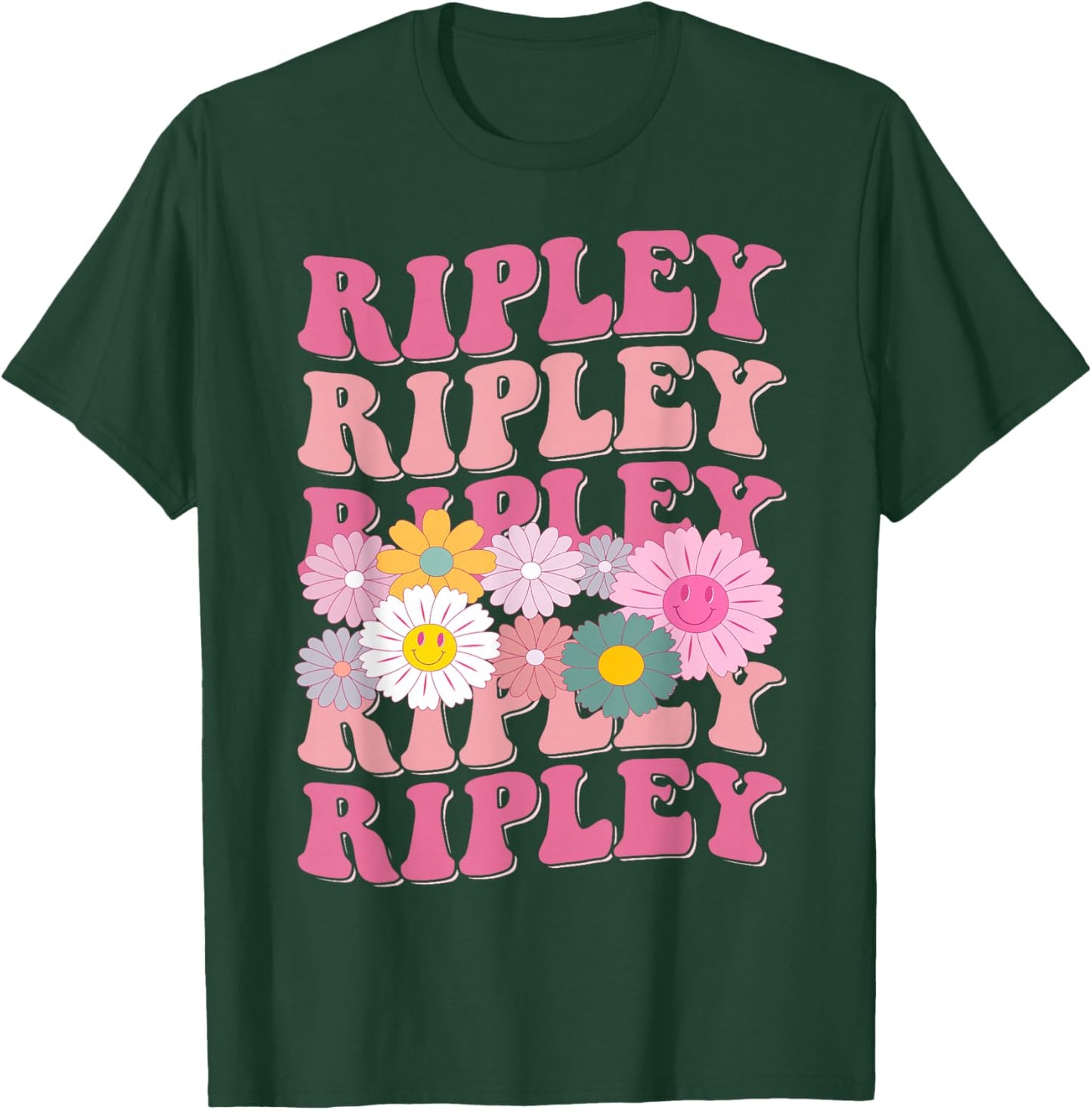 Girl Retro Ripley First Name Personalized Groovy 80's T-Shirt - T-Shirt | Forest