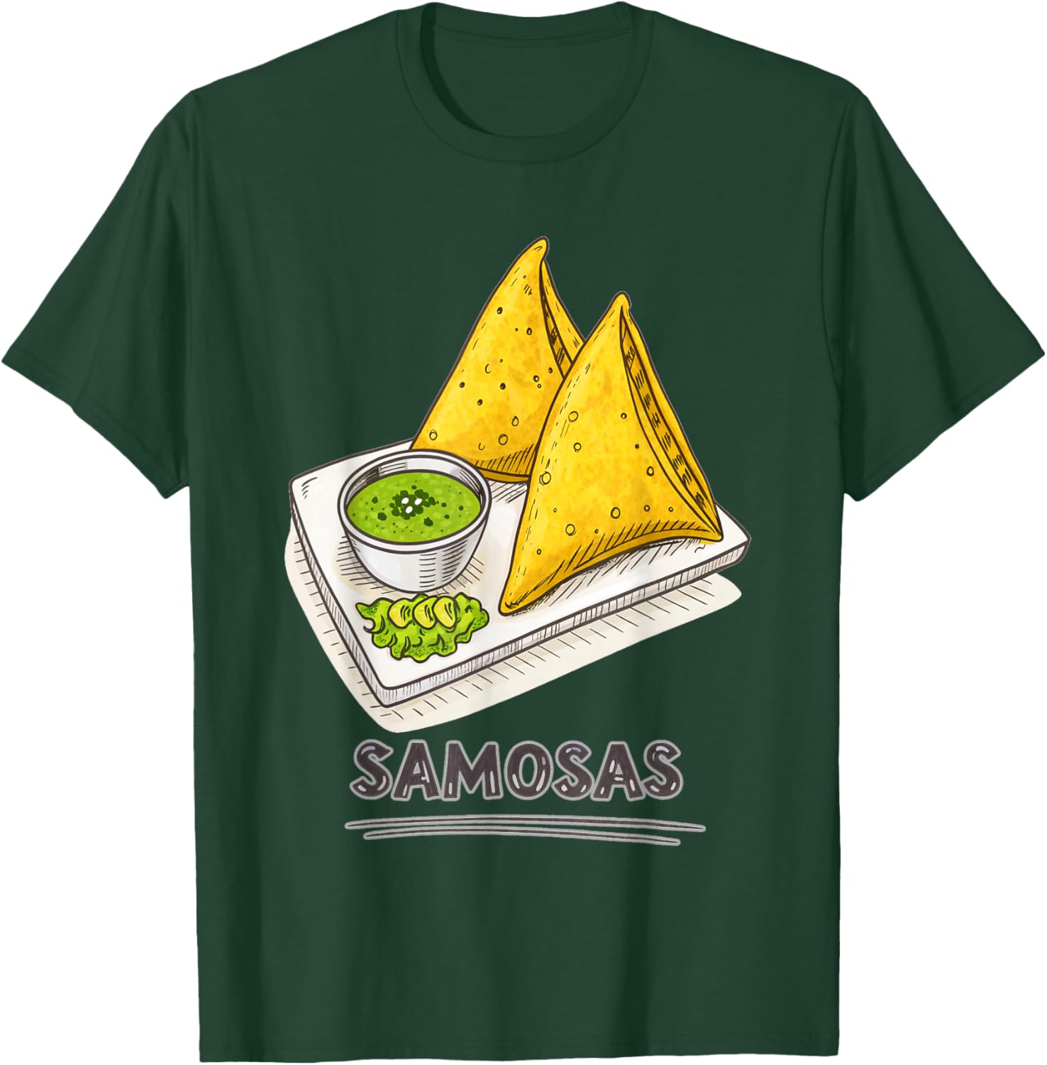 Funny Samosa Lover Indian Snack Foodie Samosas T-Shirt - T-Shirt | Forest