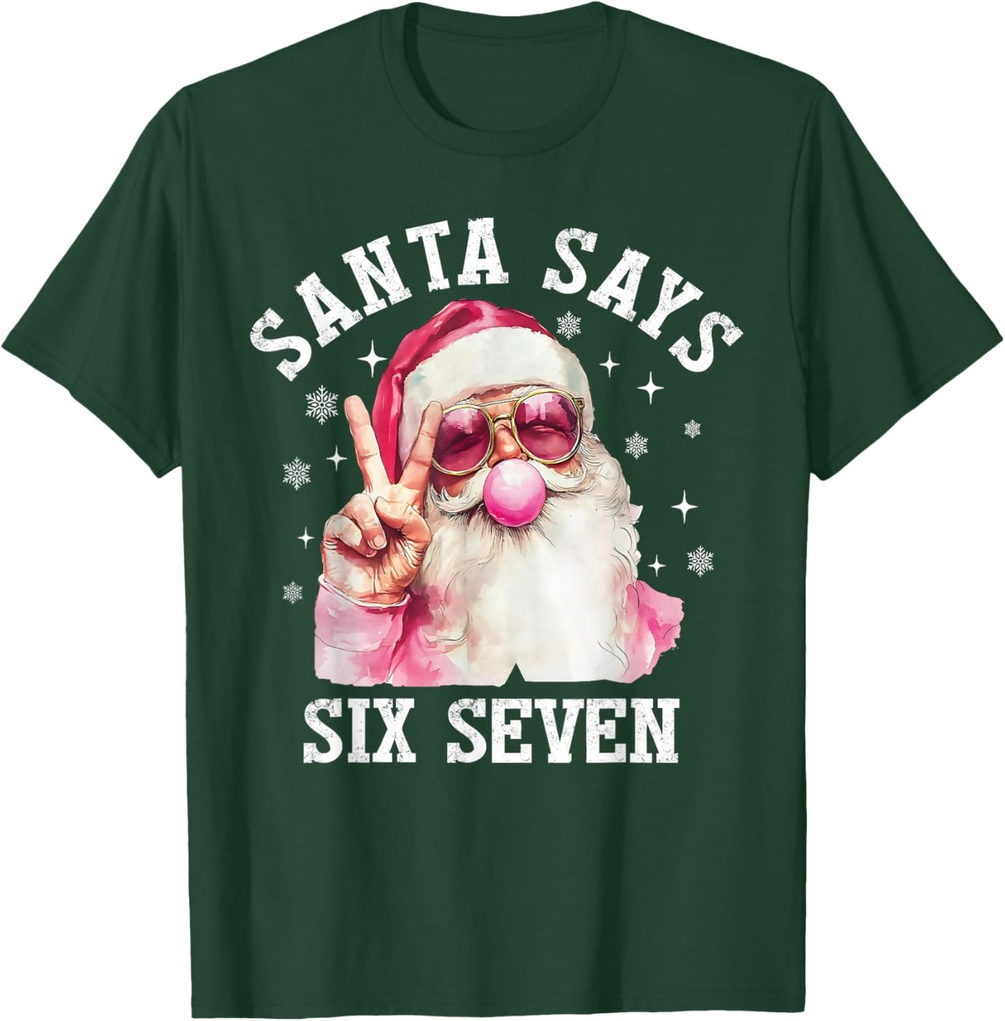 Santa Says 6 7 Six Seven Gen Z Alpha Meme Slang Christmas T-Shirt - T-Shirt | Forest